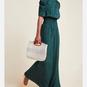Anthropologie Current Air Deep Green Jumpsuit